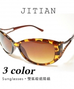 吉田眼鏡事務所×雙弧線遮陽鏡 美型珠鍊造型小框太陽眼鏡 墨鏡 抗UV400 MIT 台灣製造 中和